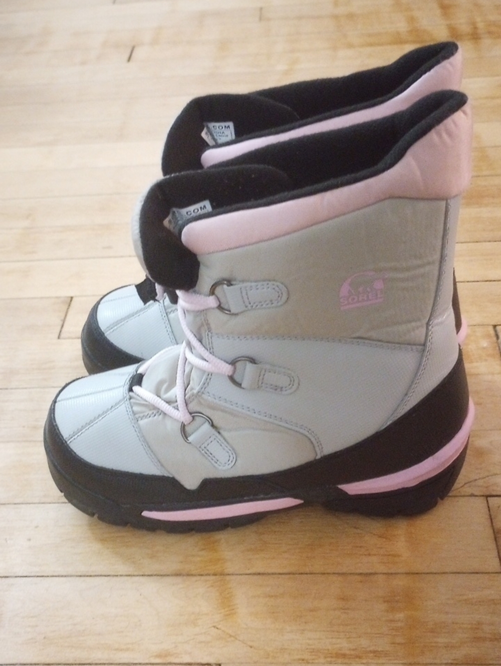 Sorel Pink and Gray Insulated Snow Winter Boots Girl Size 5